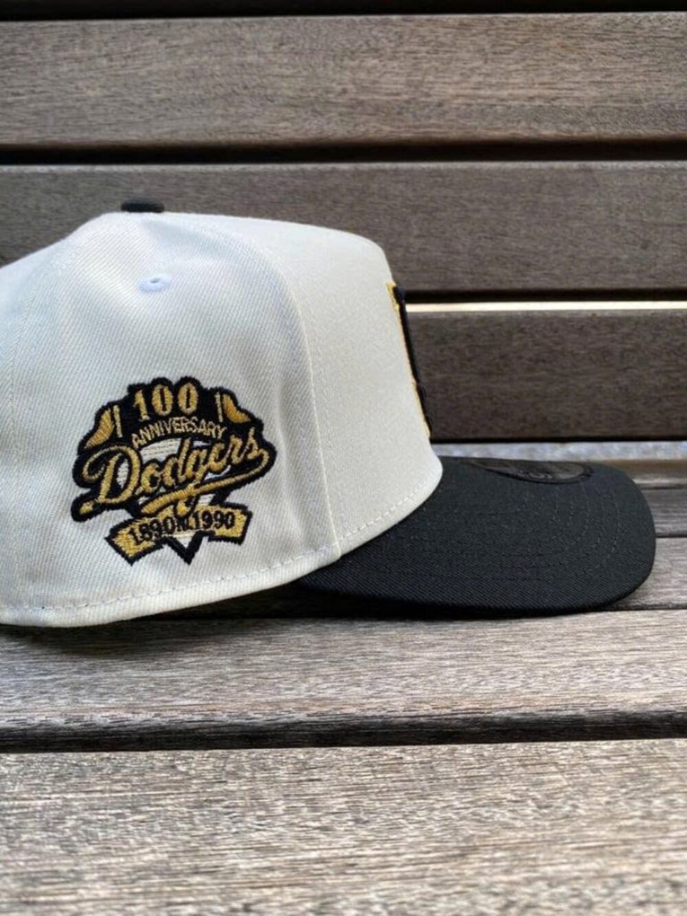 New Era Los Angeles Dodgers 100th Anniversary 9FORTY Adjustable Cap Cream Black